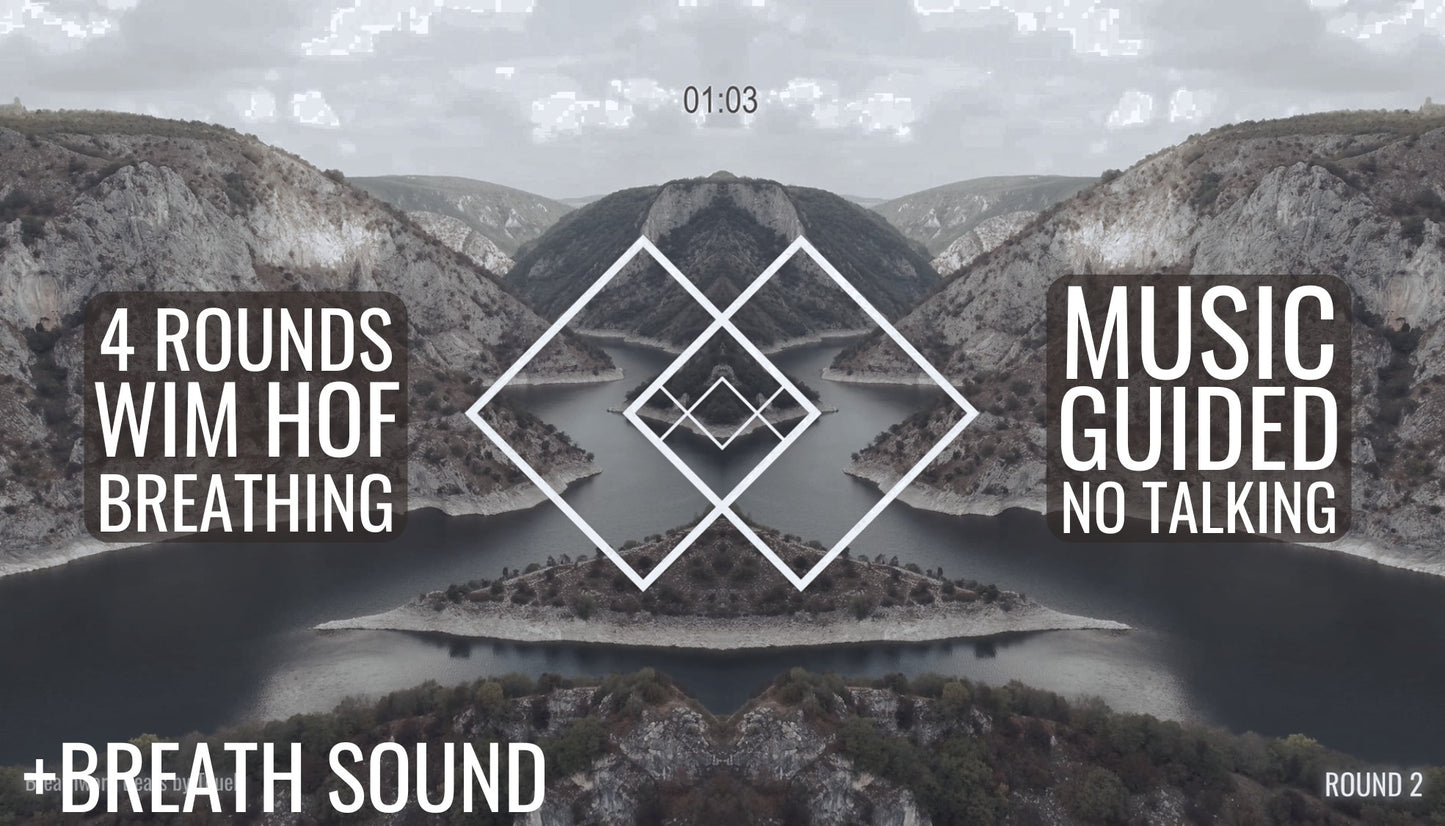 Follow Along Wim Hof Breathing — Immersive Music Journey | 4 Rounds | No Voice (+BREATH SOUND)